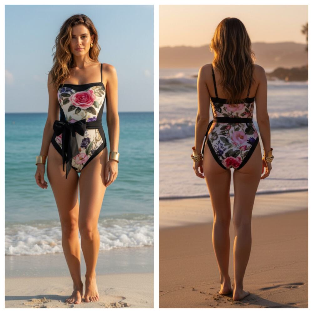 TA3 Sashy Contour Rose One Piece Swimsuit XXS Short NWT